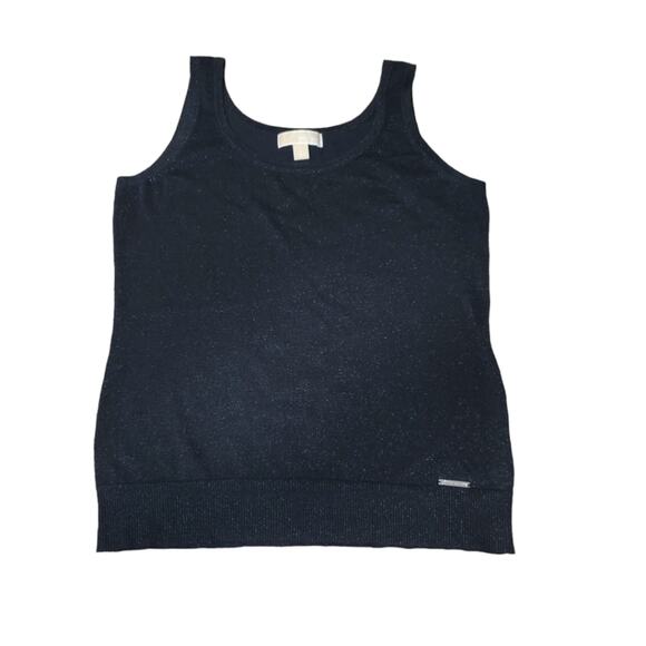 Michael Kors Navy Metallic Tank Top Size Large - Picture 3 of 8